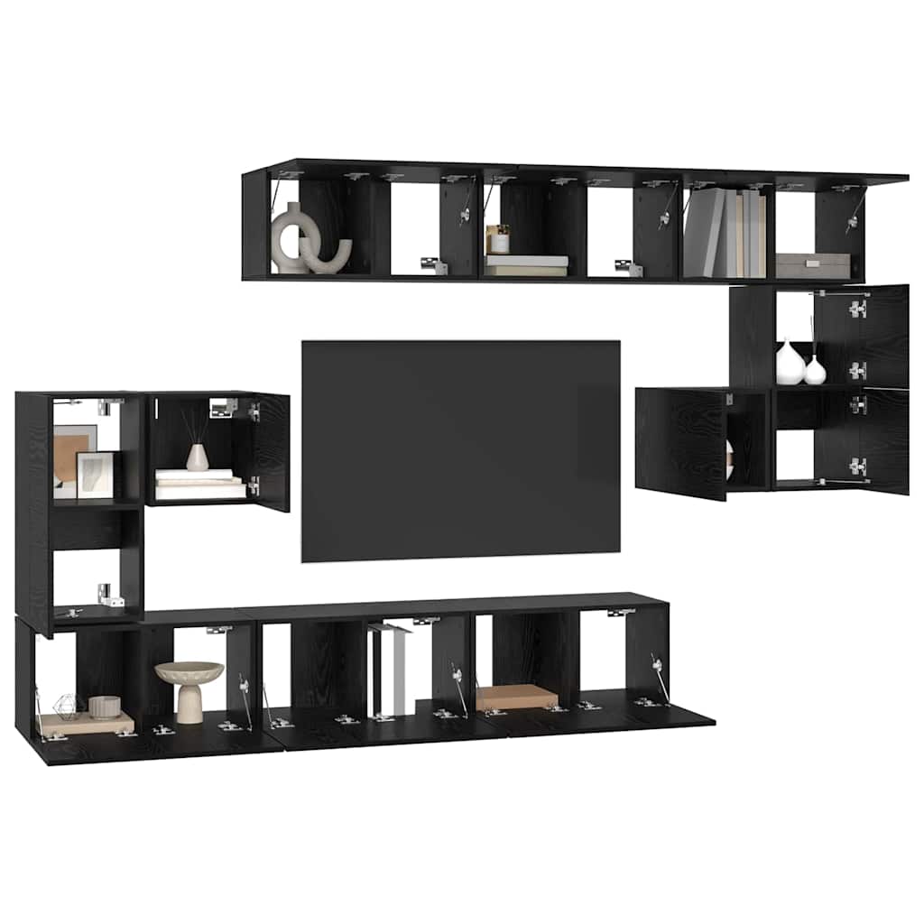 TV-Schrank-Set 10 pcs Schwarze Eiche 60 x 30 x 30 cm