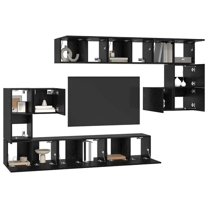 TV-Schrank-Set 10 pcs Schwarze Eiche 60 x 30 x 30 cm
