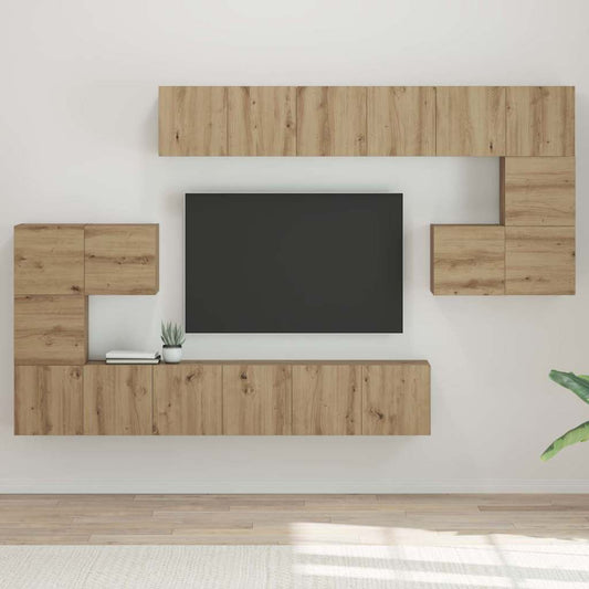TV-Schrank-Set 10 pcs Eiche handwerklich 60 x 30 x 30 cm