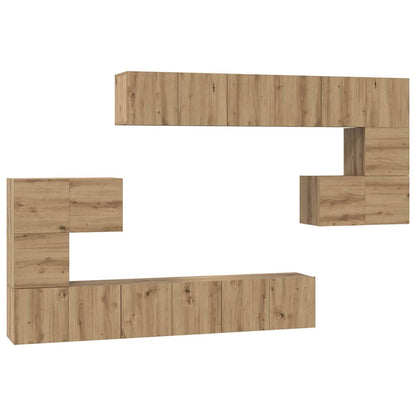 TV-Schrank-Set 10 pcs Eiche handwerklich 60 x 30 x 30 cm