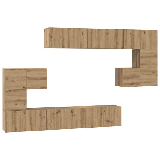 TV-Schrank-Set 10 pcs Eiche handwerklich 60 x 30 x 30 cm