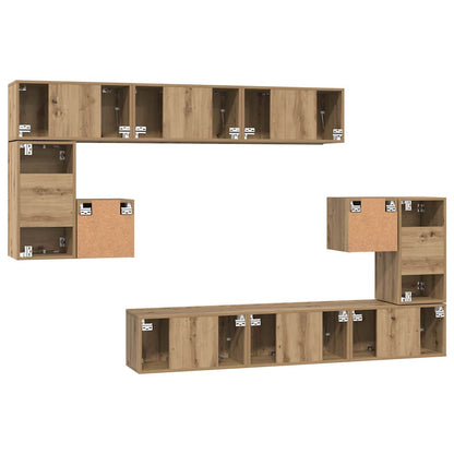 TV-Schrank-Set 10 pcs Eiche handwerklich 60 x 30 x 30 cm