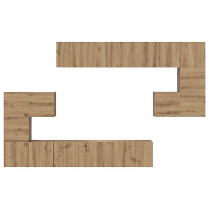 TV-Schrank-Set 10 pcs Eiche handwerklich 60 x 30 x 30 cm