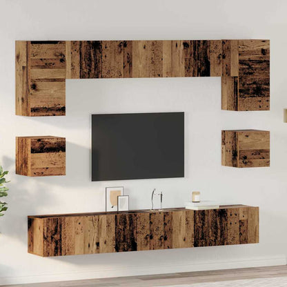 TV-Schrank-Set 8 pcs Altholz 100 x 30 x 30 cm Holzwerkstoff