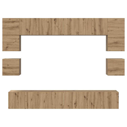 TV-Schrank-Set 8 pcs Eiche handwerklich 100 x 30 x 30 cm