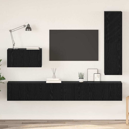 TV-Schrank-Set 4 pcs Schwarze Eiche 200 x 30 x 30 cm