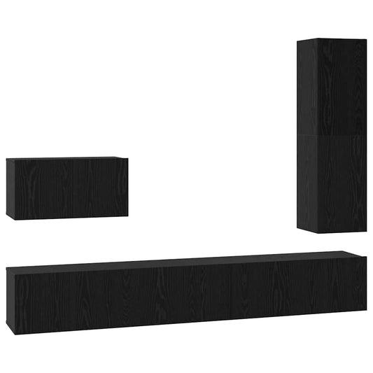 TV-Schrank-Set 4 pcs Schwarze Eiche 200 x 30 x 30 cm