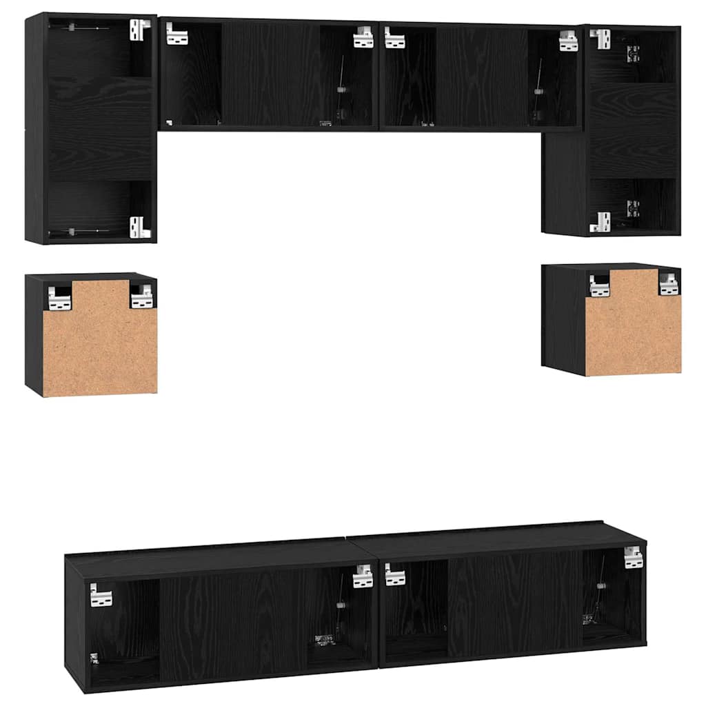 TV-Schrank-Set 8 pcs Schwarze Eiche 80 x 30 x 30 cm