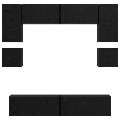 TV-Schrank-Set 8 pcs Schwarze Eiche 80 x 30 x 30 cm