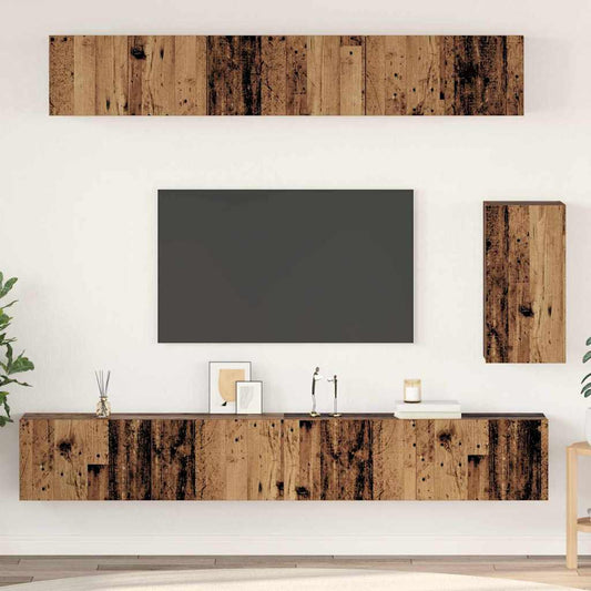 TV-Schrank-Set 6 pcs Altholz Standard Mittel Holzwerkstoff