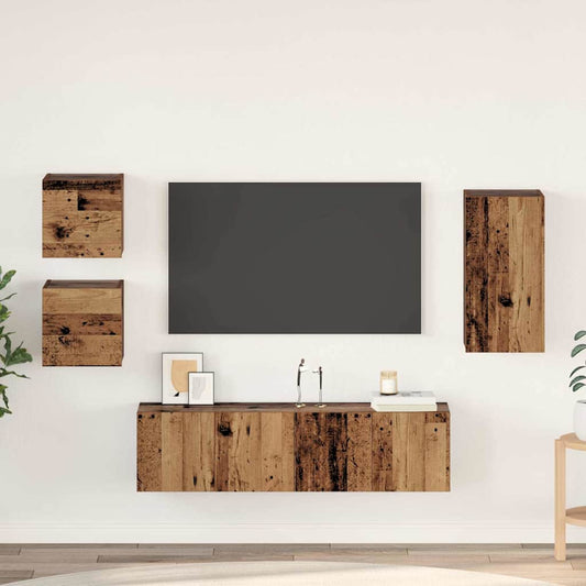 TV-Schrank-Set 5 pcs Altholz 30,5 x 30 x 60 cm Holzwerkstoff