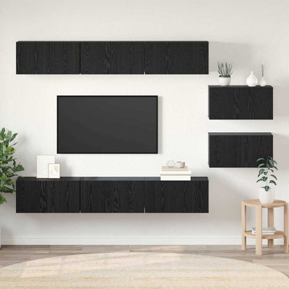TV-Schrank-Set 8 pcs Schwarze Eiche 60 x 30 x 30 cm