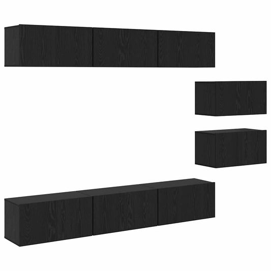 TV-Schrank-Set 8 pcs Schwarze Eiche 60 x 30 x 30 cm