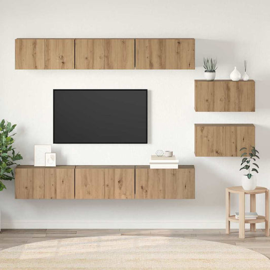 TV-Schrank-Set 8 pcs Eiche handwerklich 60 x 30 x 30 cm