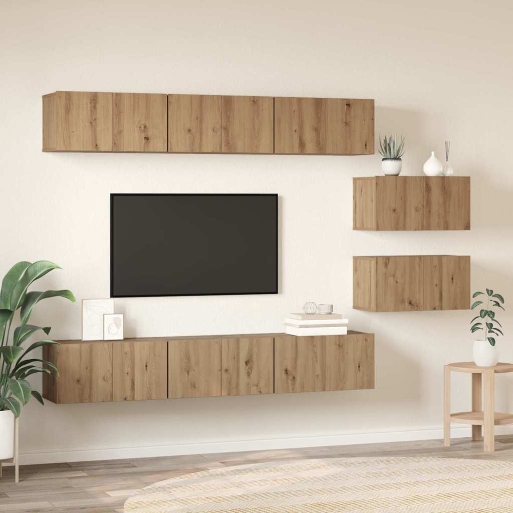 TV-Schrank-Set 8 pcs Eiche handwerklich 60 x 30 x 30 cm