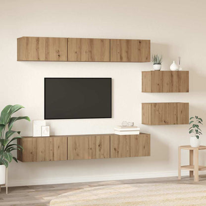 TV-Schrank-Set 8 pcs Eiche handwerklich 60 x 30 x 30 cm
