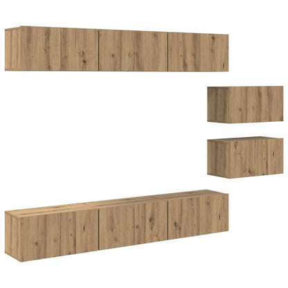TV-Schrank-Set 8 pcs Eiche handwerklich 60 x 30 x 30 cm