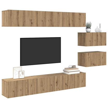 TV-Schrank-Set 8 pcs Eiche handwerklich 60 x 30 x 30 cm
