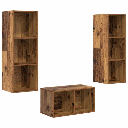 TV-Schrank-Set Altholz 37 x 37 x 107 cm Holzwerkstoff