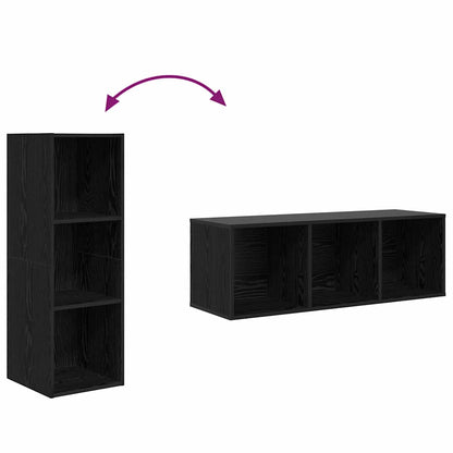 TV-Schrank-Set Schwarze Eiche 37 x 37 x 107 cm Holzwerkstoff