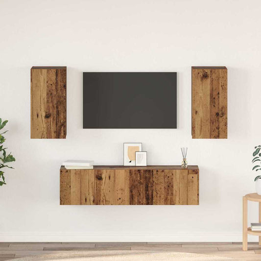 TV-Schrank-Set 4 pcs Altholz 60 x 30 x 30 cm Holzwerkstoff