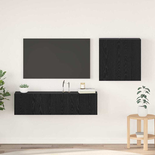 TV-Schrank-Set 4 pcs Schwarze Eiche 120 x 30 x 30 cm