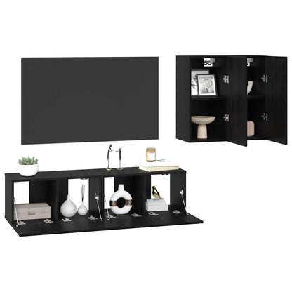 TV-Schrank-Set 4 pcs Schwarze Eiche 120 x 30 x 30 cm