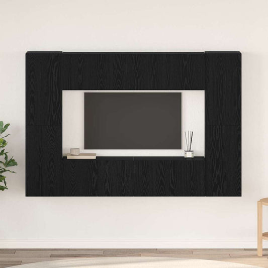 TV-Schrank-Set 8 pcs Schwarze Eiche 60 x 30 x 30 cm