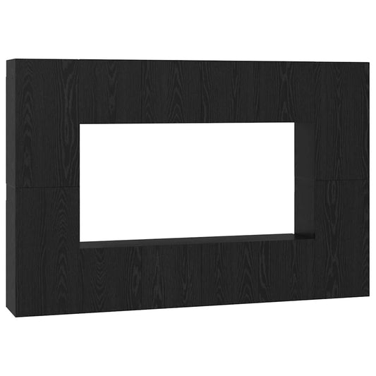 TV-Schrank-Set 8 pcs Schwarze Eiche 60 x 30 x 30 cm