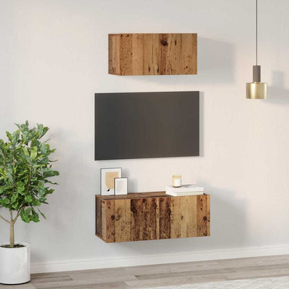 TV-Schrank-Set 2 pcs Altholz 80 x 30 x 30 cm Holzwerkstoff