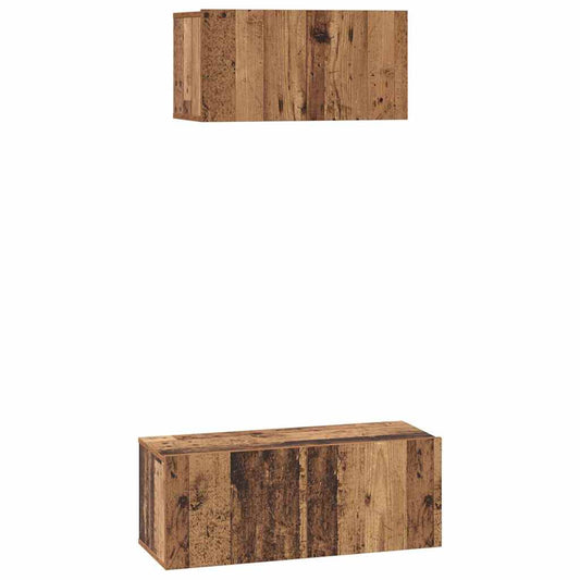 TV-Schrank-Set 2 pcs Altholz 80 x 30 x 30 cm Holzwerkstoff