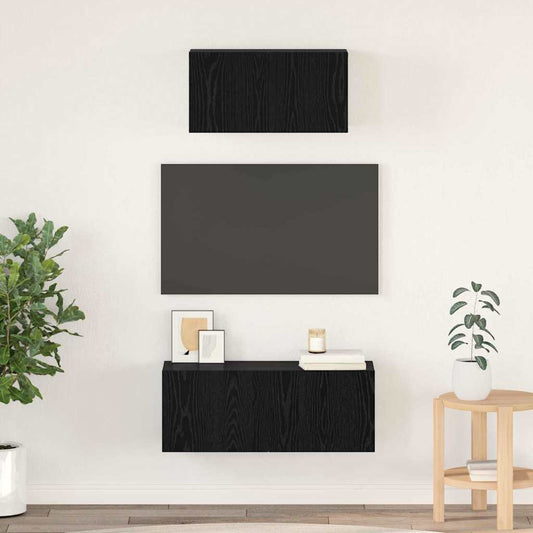 TV-Schrank-Set 2 pcs Schwarze Eiche 80 x 30 x 30 cm