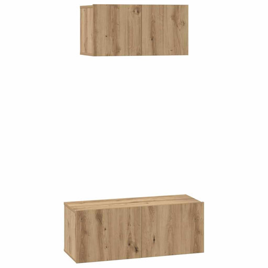 TV-Schrank-Set 2 pcs Eiche handwerklich 80 x 30 x 30 cm