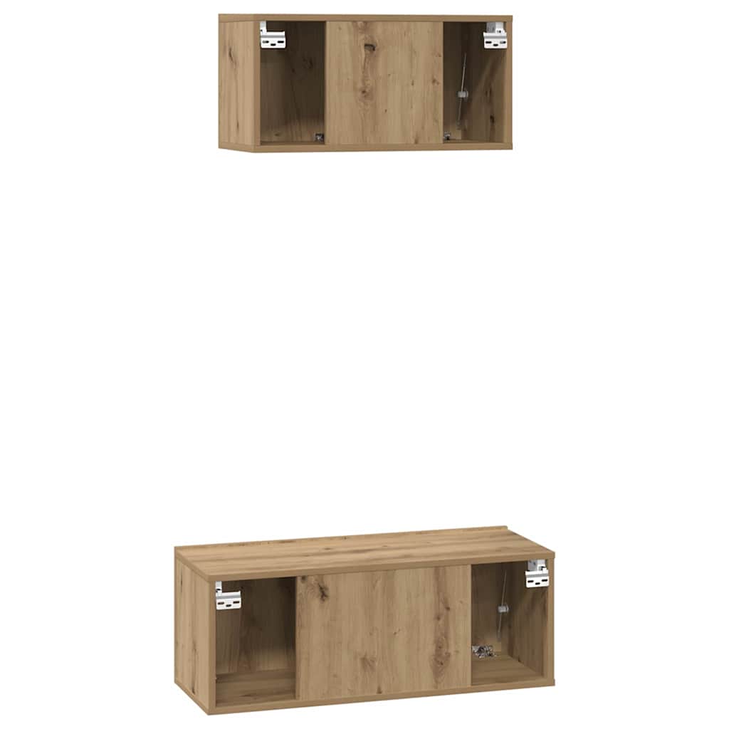 TV-Schrank-Set 2 pcs Eiche handwerklich 80 x 30 x 30 cm