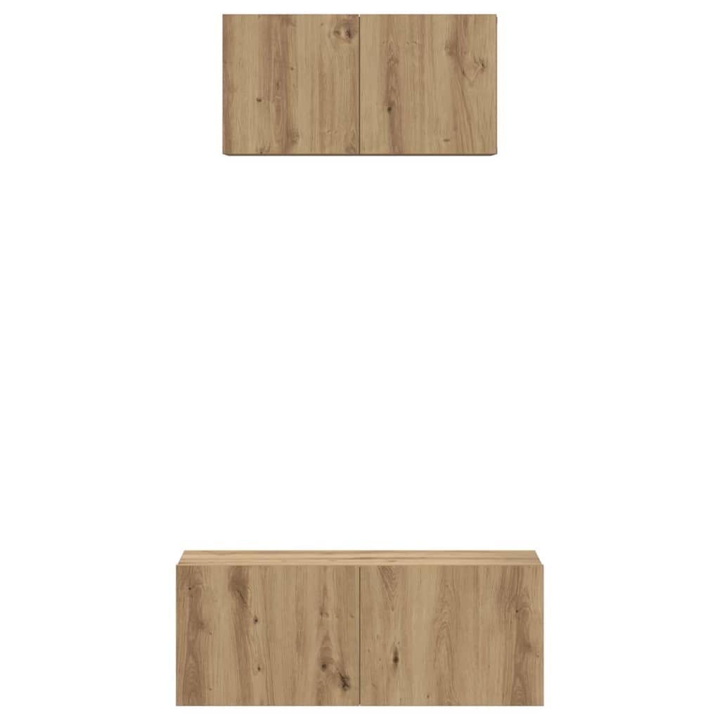 TV-Schrank-Set 2 pcs Eiche handwerklich 80 x 30 x 30 cm