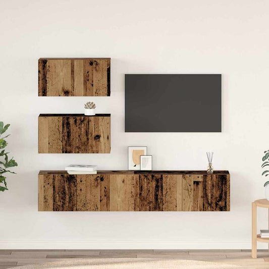 TV-Schrank-Set 4 pcs Altholz 80 x 30 x 30 cm Holzwerkstoff