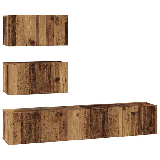 TV-Schrank-Set 4 pcs Altholz 80 x 30 x 30 cm Holzwerkstoff