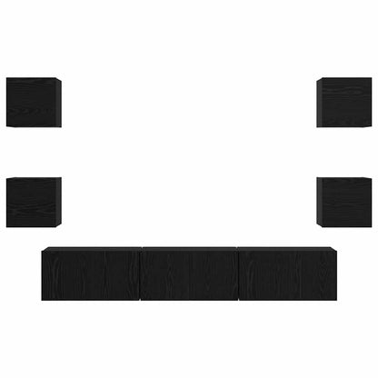 TV-Schrank-Set 7 pcs Schwarze Eiche Mittel 180 x 30 x 30 cm
