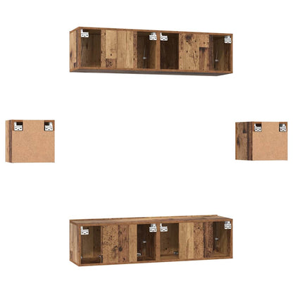 TV-Schrank-Set Wandmontiert 6 pcs Altholz Holzwerkstoff
