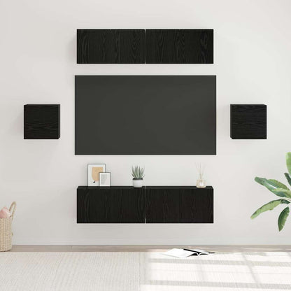 TV-Schrank-Set Wandmontiert 6 pcs Schwarze Eiche Holzwerkstoff