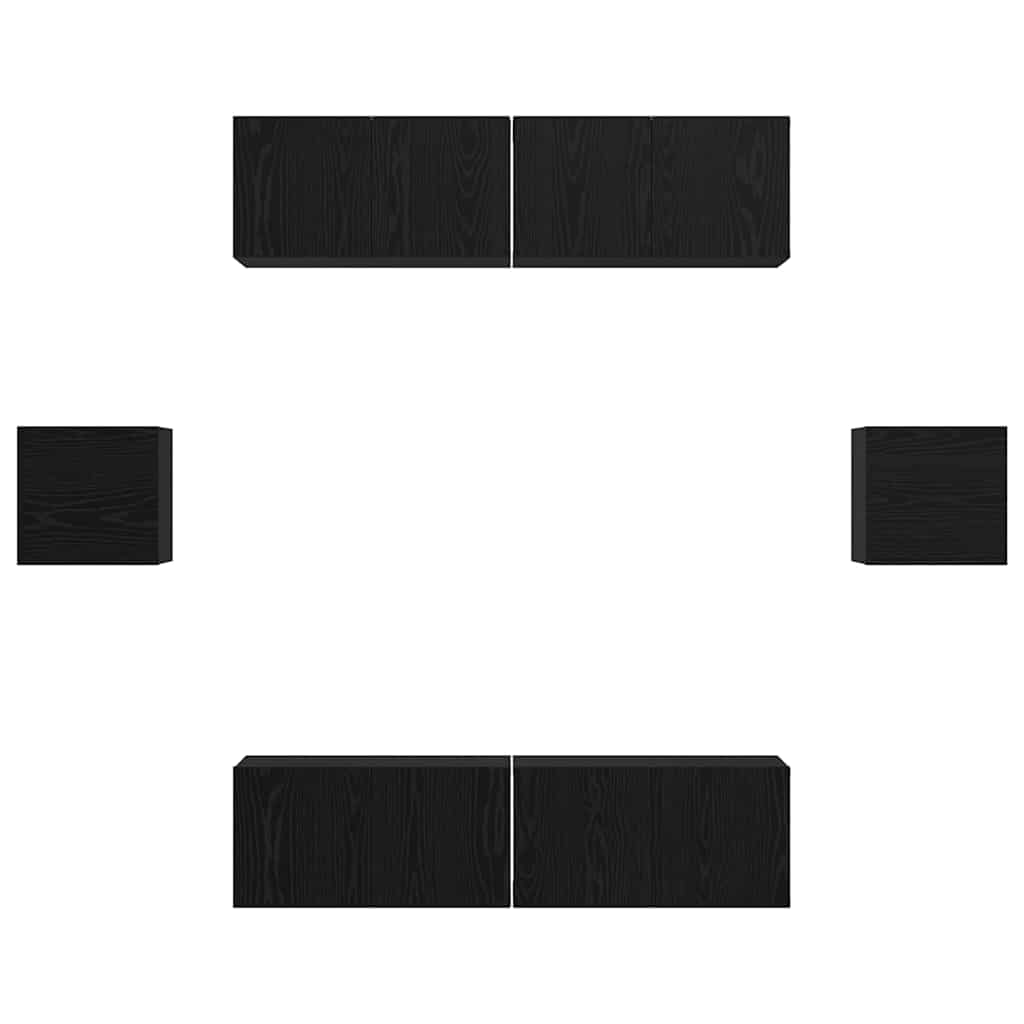 TV-Schrank-Set Wandmontiert 6 pcs Schwarze Eiche Holzwerkstoff