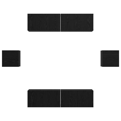 TV-Schrank-Set Wandmontiert 6 pcs Schwarze Eiche Holzwerkstoff