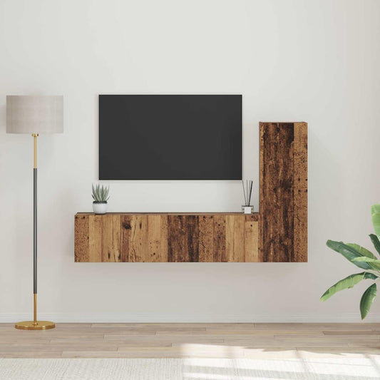 TV-Schrank-Set 3 pcs Altholz 60 x 30 x 30 cm Holzwerkstoff