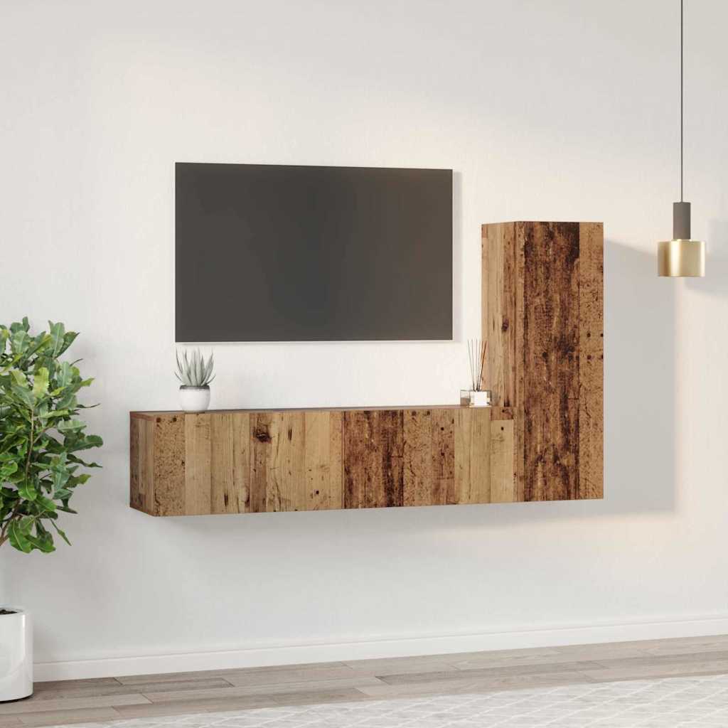 TV-Schrank-Set 3 pcs Altholz 60 x 30 x 30 cm Holzwerkstoff