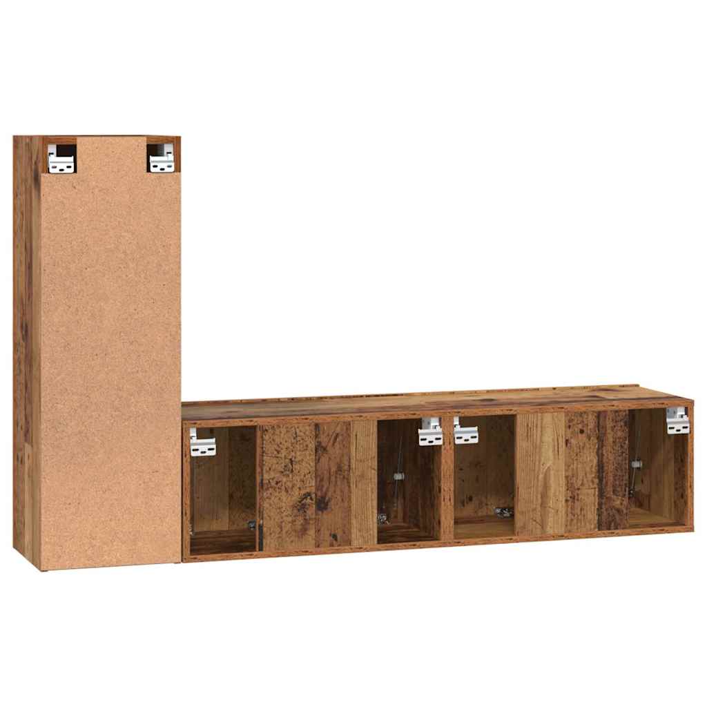 TV-Schrank-Set 3 pcs Altholz 60 x 30 x 30 cm Holzwerkstoff