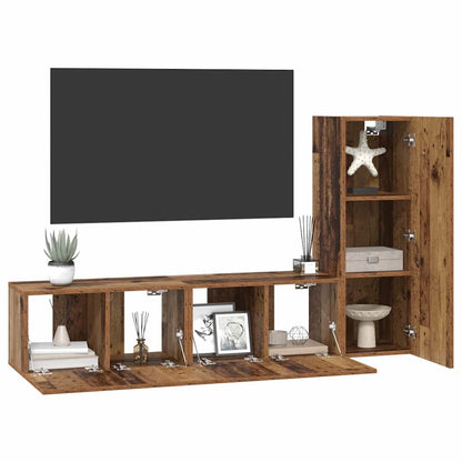 TV-Schrank-Set 3 pcs Altholz 60 x 30 x 30 cm Holzwerkstoff