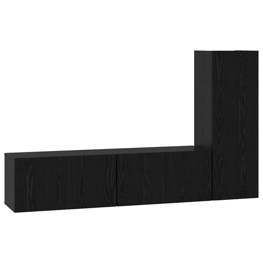 TV-Schrank-Set 3 pcs Schwarze Eiche 160 x 30 x 30 cm