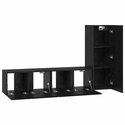 TV-Schrank-Set 3 pcs Schwarze Eiche 160 x 30 x 30 cm