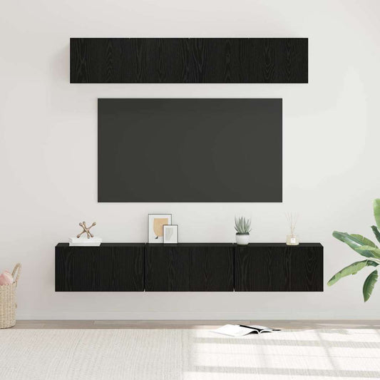 TV-Schrank-Set 5 pcs Schwarze Eiche Mittel 80 x 30 x 30,5 cm