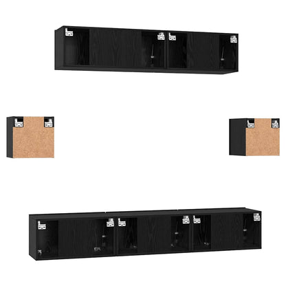 TV-Schrank-Set 7 pcs Schwarze Eiche 80 x 30 x 30 cm